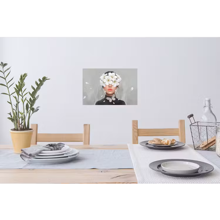 Lelies - Portret - Wit Muursticker klein -eettafel