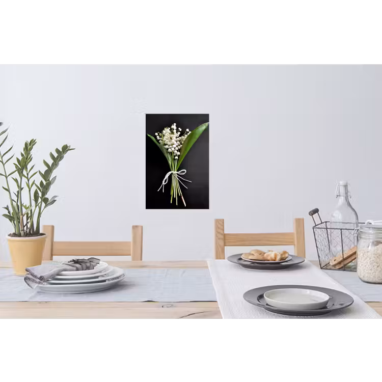 Lelietjes van dalen - Bloemen - Stilleven - Flora Muursticker klein -eettafel
