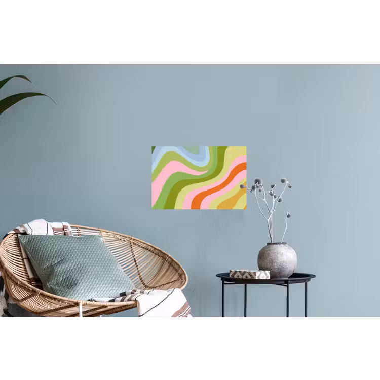 Lijnen - Pasteltinten - Golvend Muursticker klein -plant