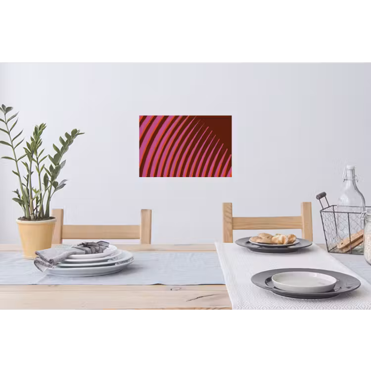 Lijnen - Rood - Beweging Muursticker klein -eettafel