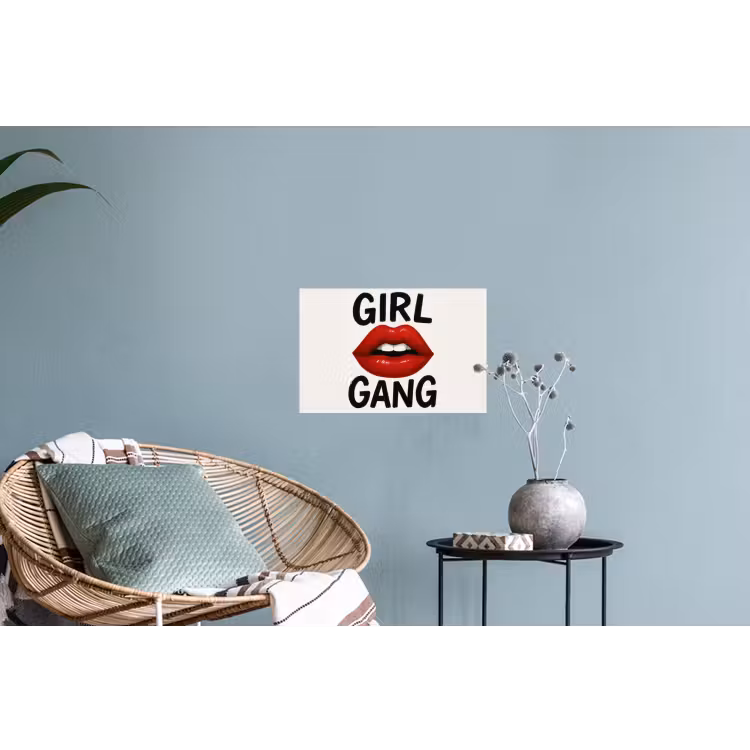 Lip - Girl - Rood - Letters Muursticker klein -plant