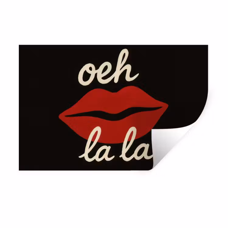 Lip - Rood - Quote Muursticker klein -3d