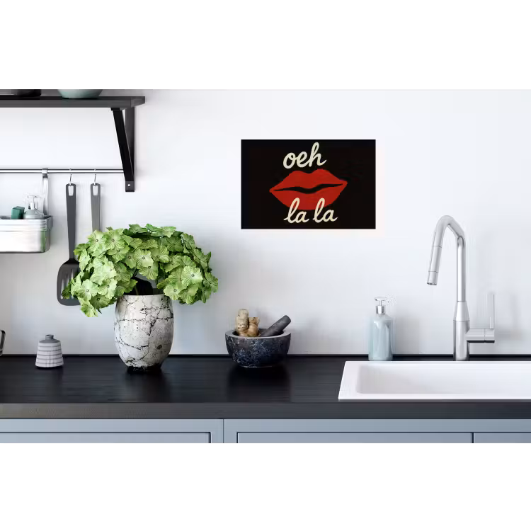 Lip - Rood - Quote Muursticker klein -keuken