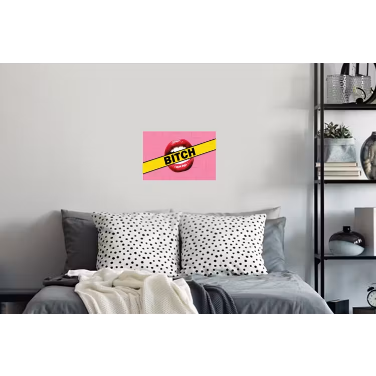 Lippen - Tekst - Kleurrijk Muursticker klein -slaapkamer