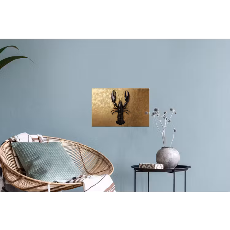 Kreeft - Zwart - Goud - Luxe Muursticker klein -plant