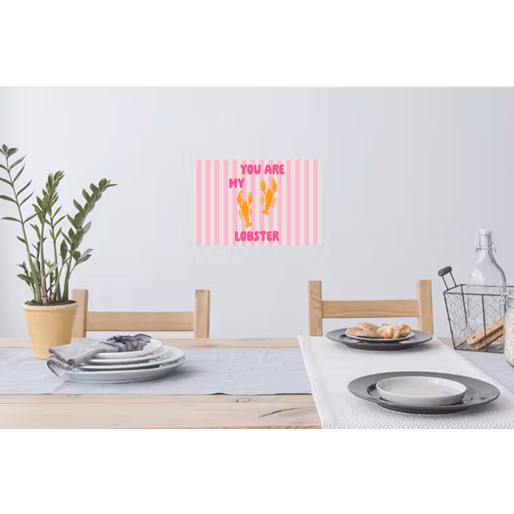 Lobster - Love - Valentijn Muursticker klein -eettafel