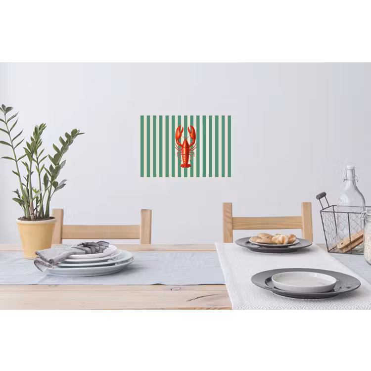 Kreeft - Strepen - Realistisch - Zomers Muursticker klein -eettafel