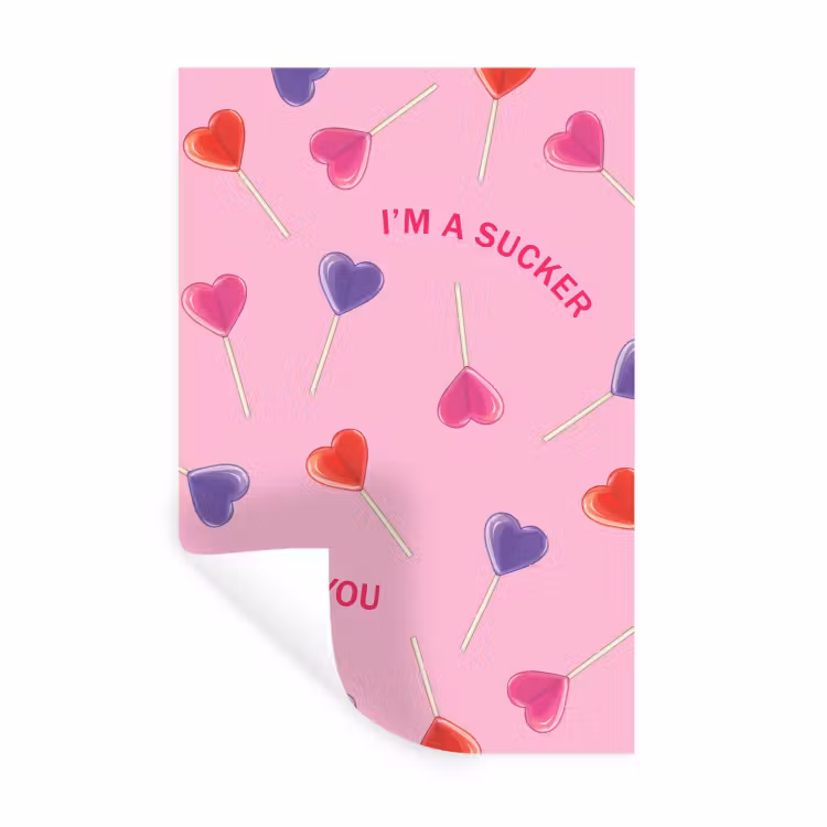 Lolly - Valentijn - Illustratie - Snoep Muursticker klein -3d
