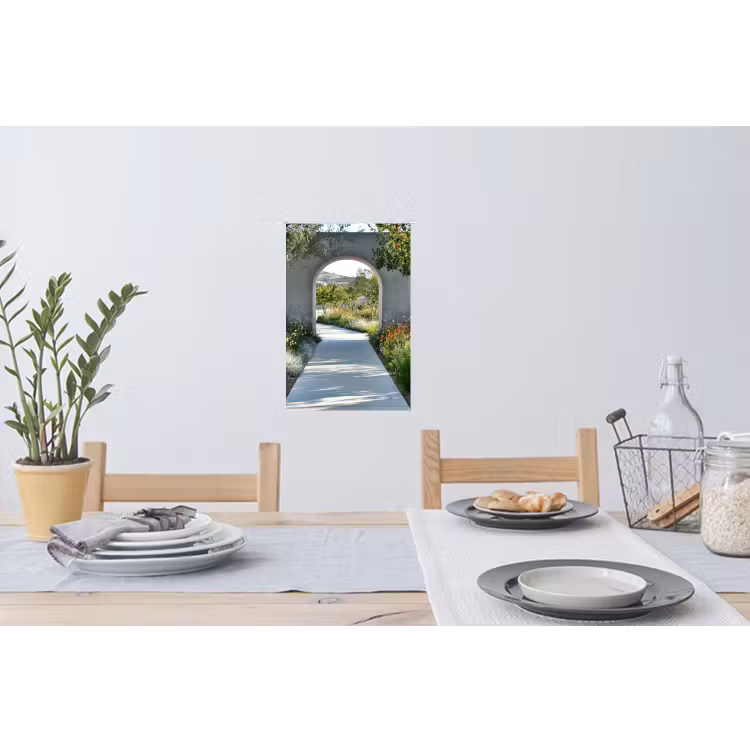 Doorkijk - Pad - Beton - Landschap Muursticker klein -eettafel