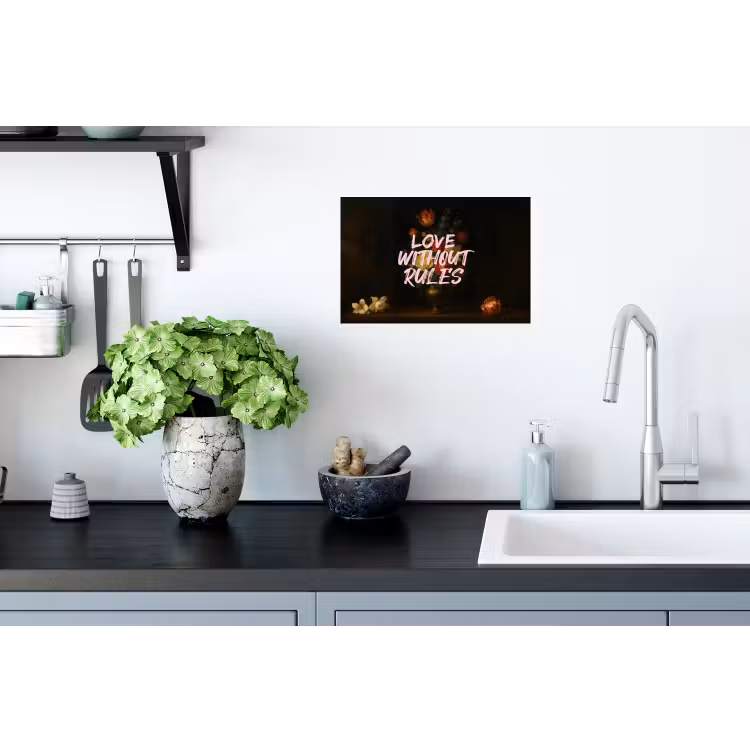 Liefde - Modern - Bloemen Muursticker klein -keuken