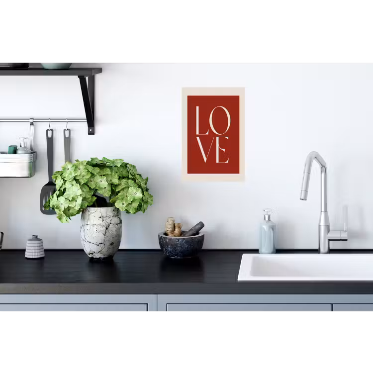 Love - Rood - Minimalistisch Muursticker klein -keuken
