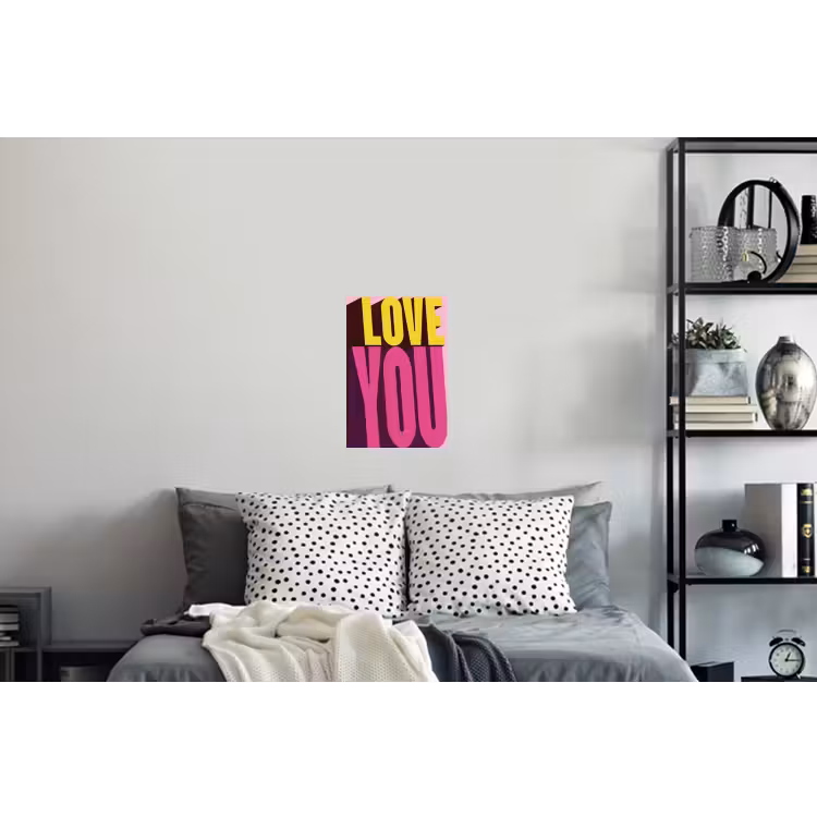 Love - Tekst - Roze - Valentijn Muursticker klein -slaapkamer