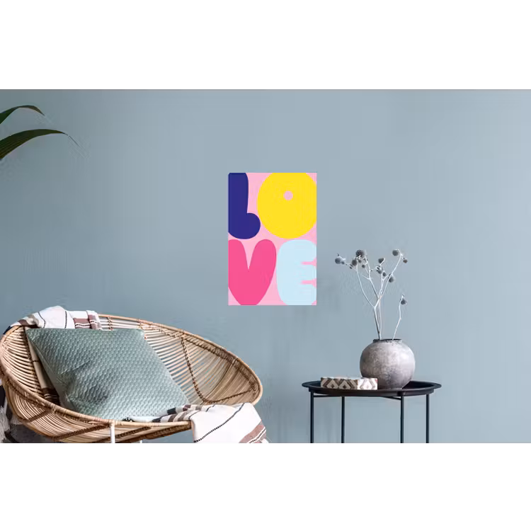 Love - Valentijn - Kleurrijk Muursticker klein -plant