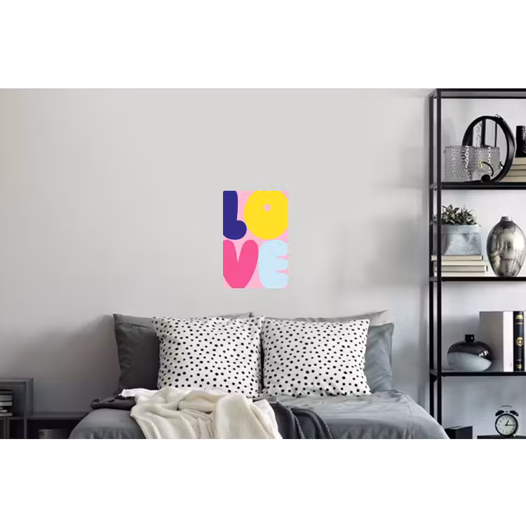 Love - Valentijn - Kleurrijk Muursticker klein -slaapkamer