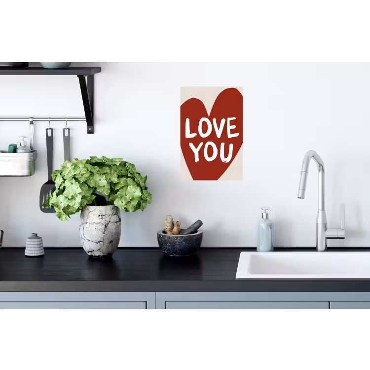 Loveyou - Hart - Rood Muursticker klein -keuken