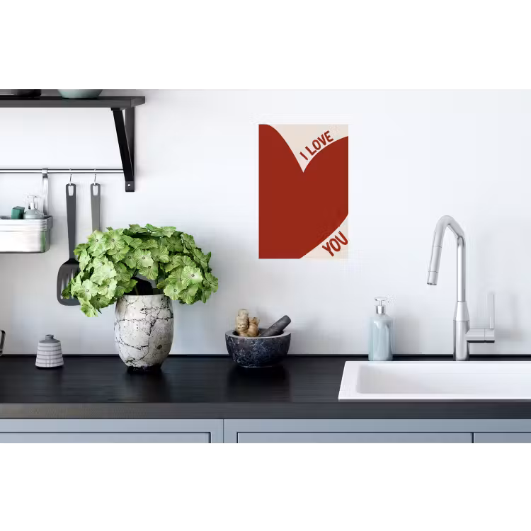 Loveyou - Rood - Hart Muursticker klein -keuken