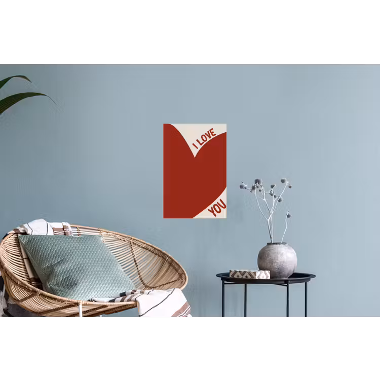 Loveyou - Rood - Hart Muursticker klein -plant
