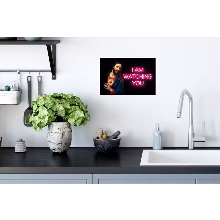 Man - Tekst - Neon Muursticker klein -keuken