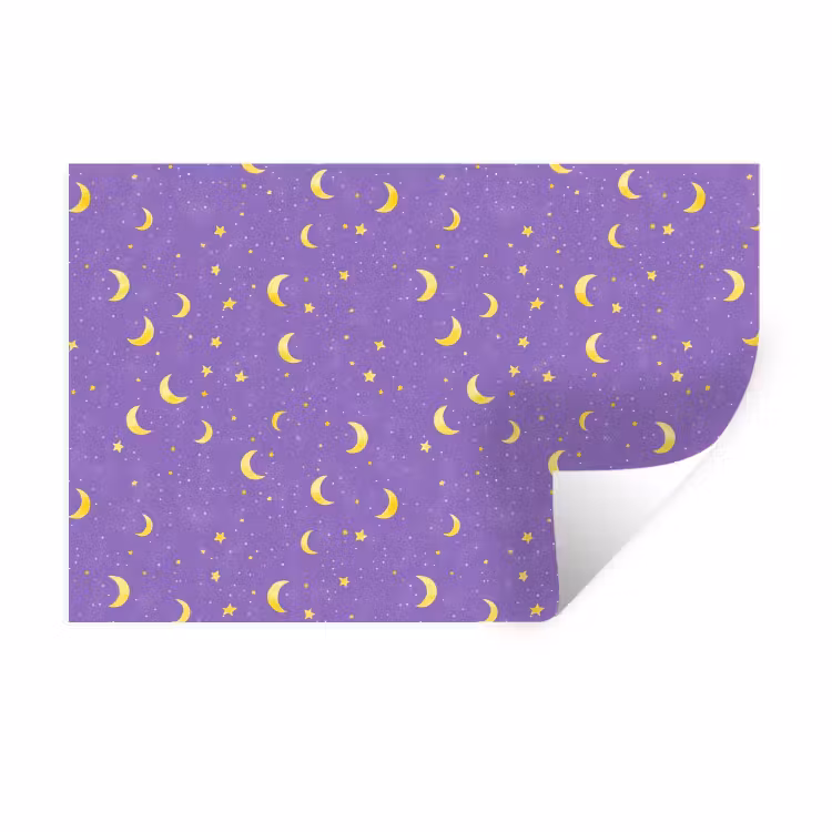 Manen - Sterren - Paars Muursticker klein 286 -3d