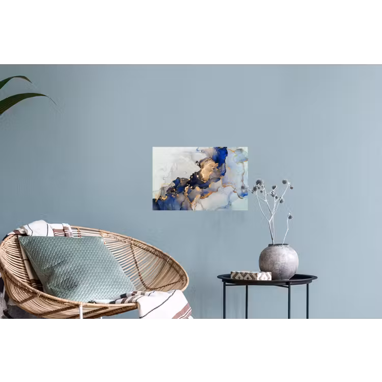 Marmer - Blauw - Goud Muursticker klein -plant