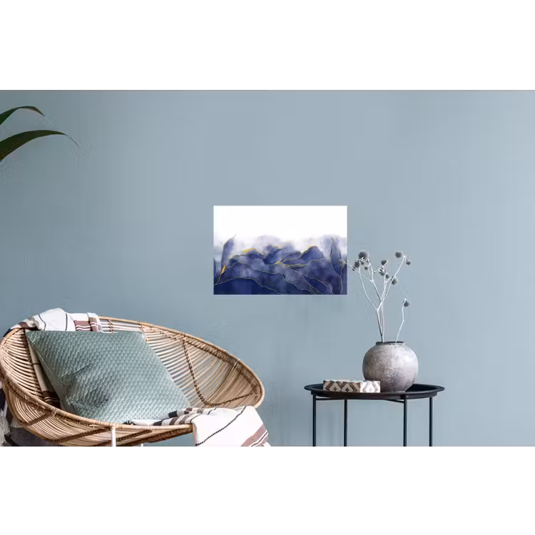 Marmer - Blauw - Marmerlook - Goud - Textuur Muursticker klein -plant