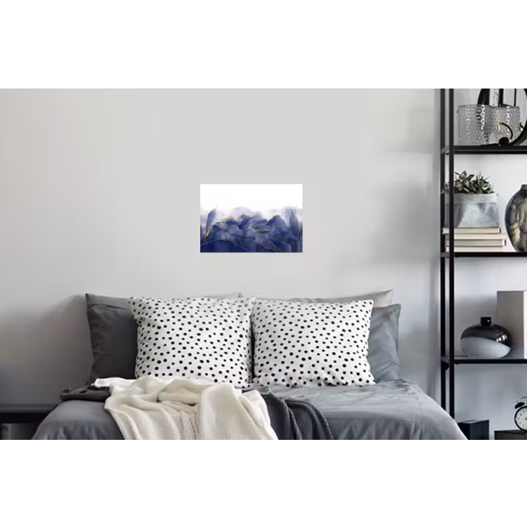 Marmer - Blauw - Marmerlook - Goud - Textuur Muursticker klein -slaapkamer