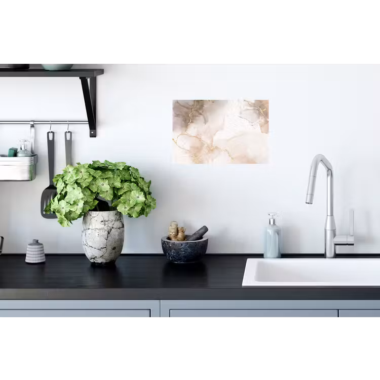 Marmer - Bruin - Gouden Muursticker klein -keuken
