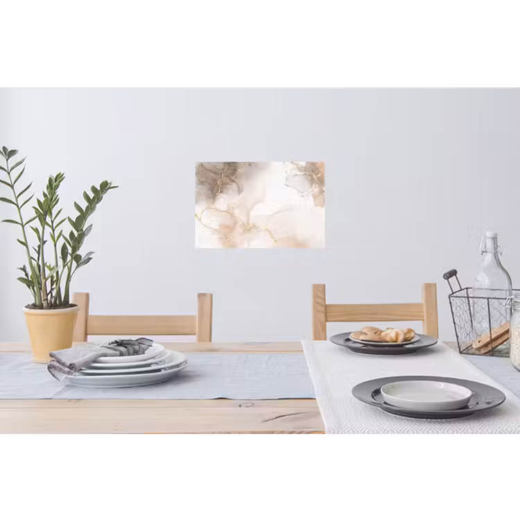 Marmer - Bruin - Gouden Muursticker klein -eettafel