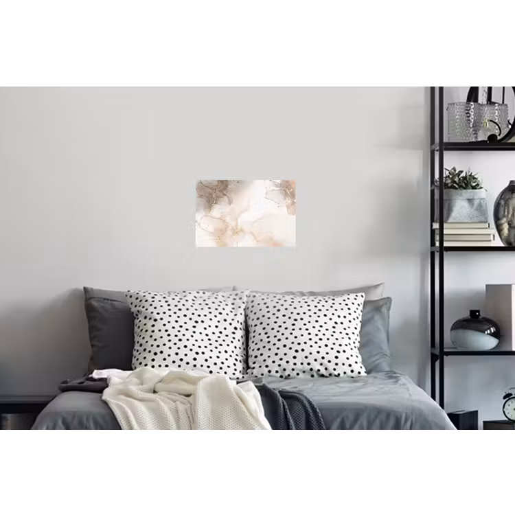 Marmer - Bruin - Gouden Muursticker klein -slaapkamer