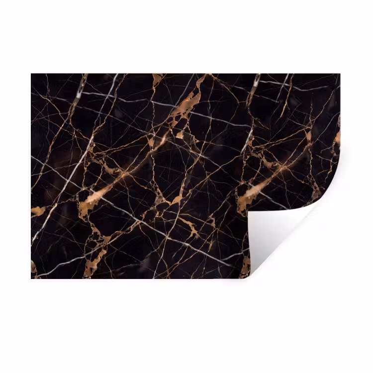 Marmer - Goud - Abstract - Zwart Muursticker klein -3d