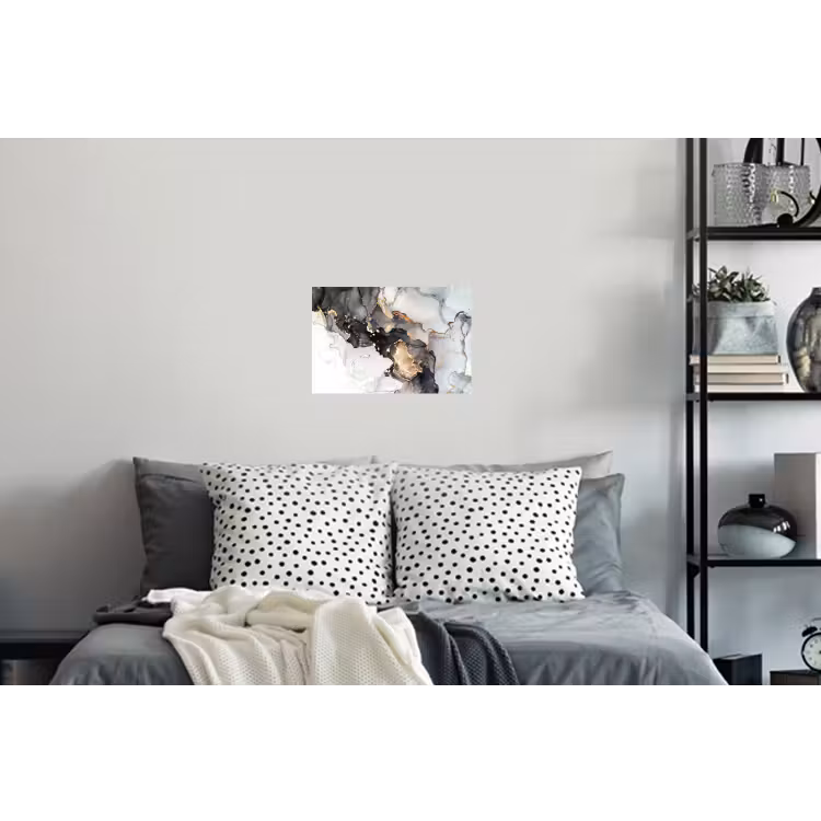 Marmer - Goud - Abstract - Zwart Wit - Luxe Muursticker klein -slaapkamer