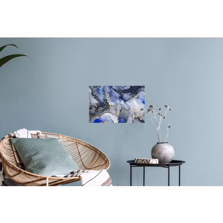 Marmer - Goud - Abstract - Blauw Muursticker klein -plant
