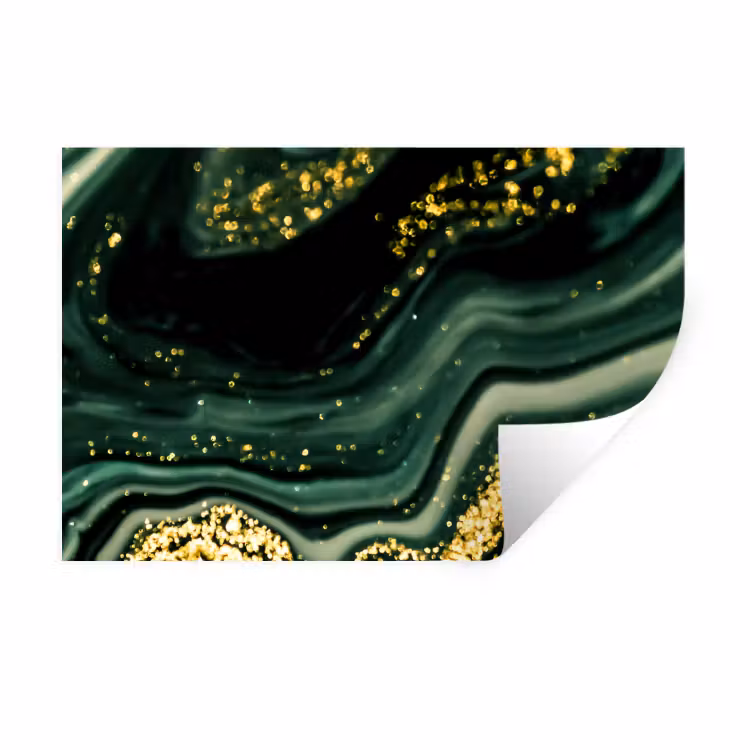 Marmer - Goud - Glitter - Groen - Marmerlook - Luxe Muursticker klein -3d