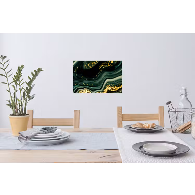 Marmer - Goud - Glitter - Groen - Marmerlook - Luxe Muursticker klein -eettafel