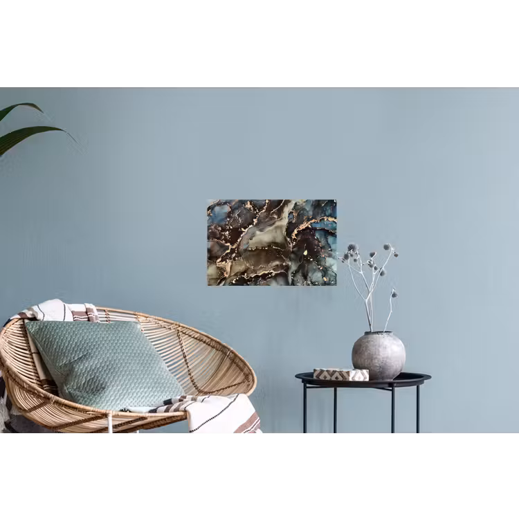 Marmer - Goud - Groen Muursticker klein -plant