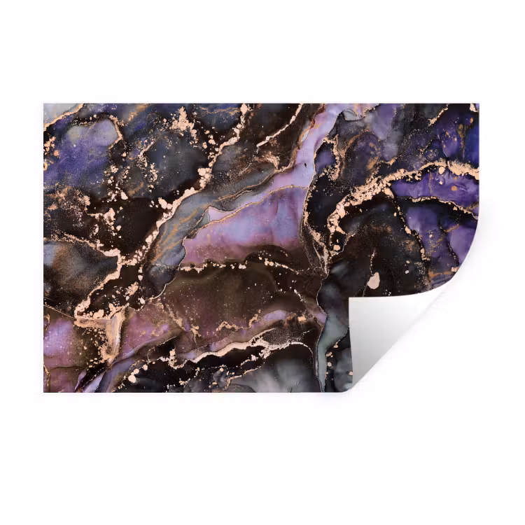 Marmer - Goud - Roze Muursticker klein -3d