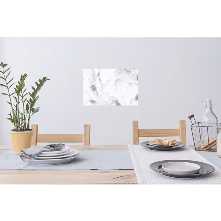 Marmer - Grijs - Wit - Abstract - Marmerlook Muursticker klein -eettafel