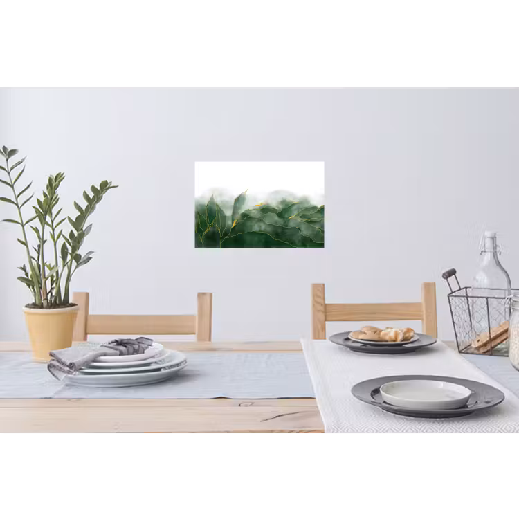 Marmer - Groen - Luxe - Goud - Marmerlook Muursticker klein -eettafel