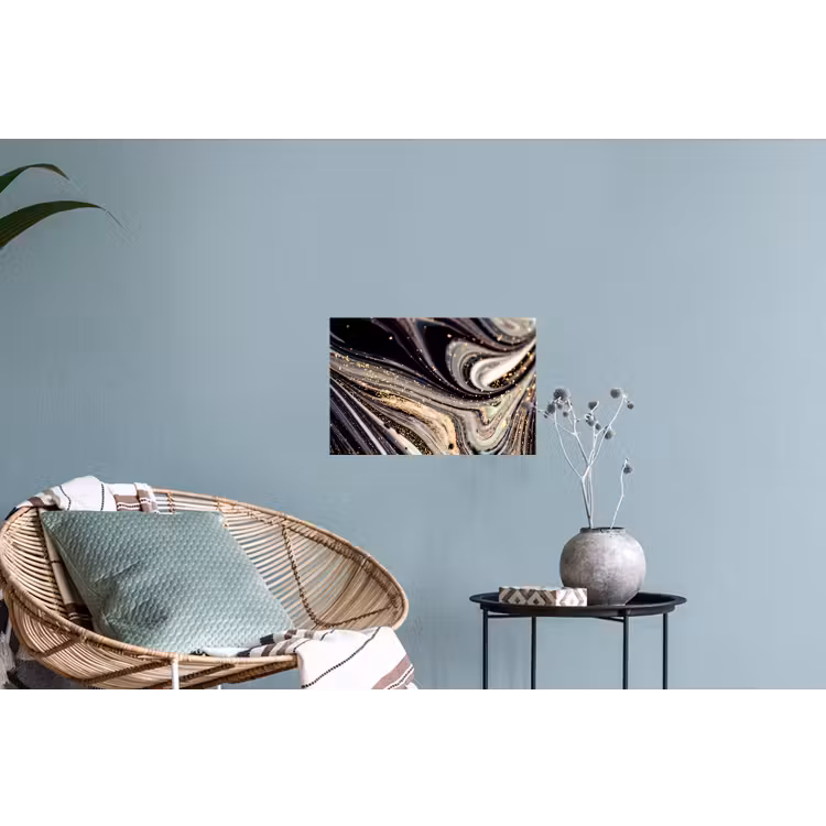 Marmerlook - Zwart - Goud - Wit - Glitter - Marmer Muursticker klein -plant