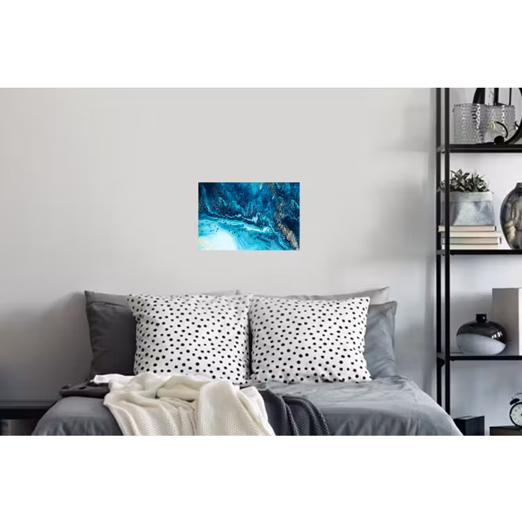 Marmerlook - Blauw - Goud - Luxe - Glitter - Marmer Muursticker klein -slaapkamer