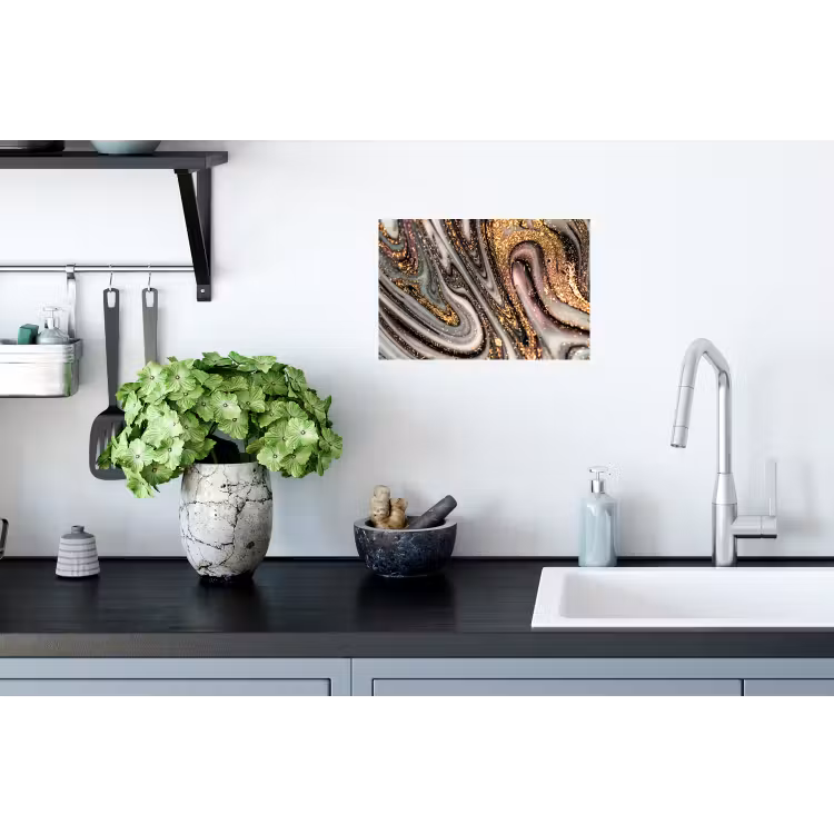 Marmerlook - Goud - Glitter - Luxe - Marmer - Wit Muursticker klein -keuken