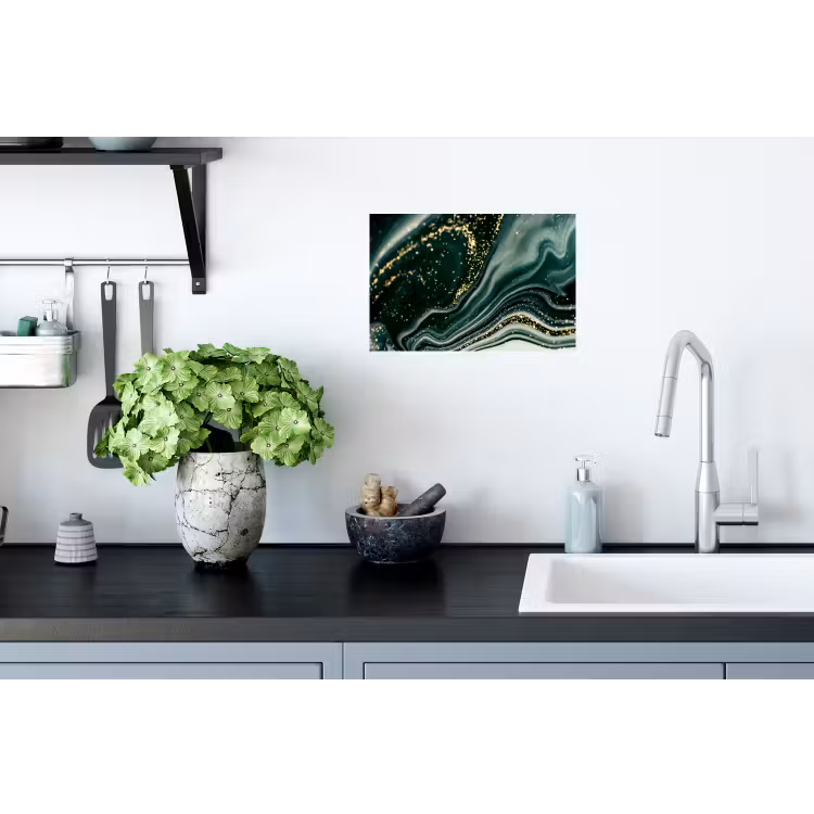 Marmerlook - Goud - Groen - Glitter - Design - Marmer Muursticker klein -keuken