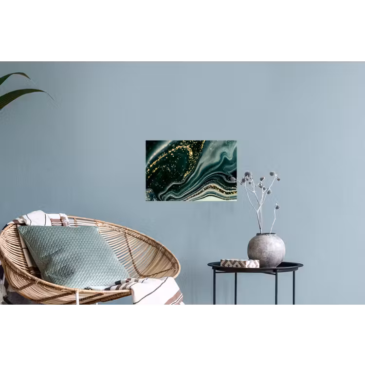 Marmerlook - Goud - Groen - Glitter - Design - Marmer Muursticker klein -plant
