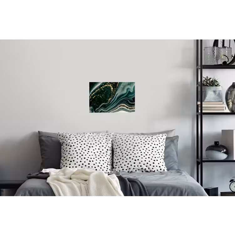 Marmerlook - Goud - Groen - Glitter - Design - Marmer Muursticker klein -slaapkamer