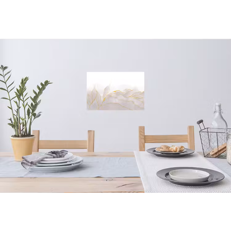 Marmerlook - Grijs - Goud - Chic - Marmer Muursticker klein -eettafel
