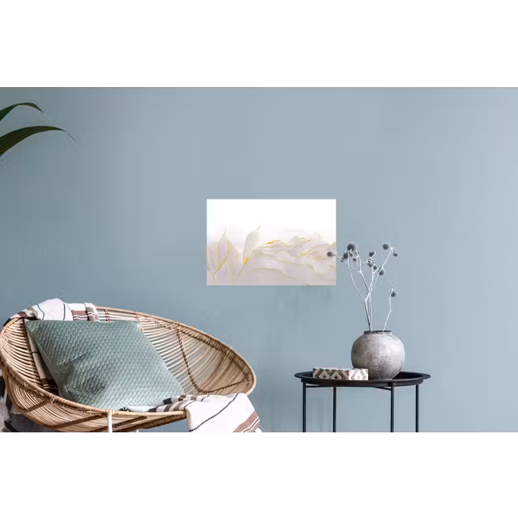 Marmerlook - Grijs - Goud - Chic - Marmer Muursticker klein -plant