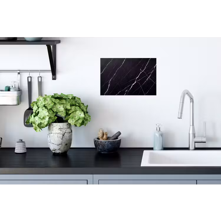 Marmer - Patroon - Abstract - Modern - Zwart Muursticker klein -keuken