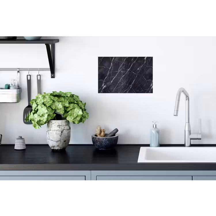Marmer - Patroon - Modern - Zwart - Wit Muursticker klein -keuken