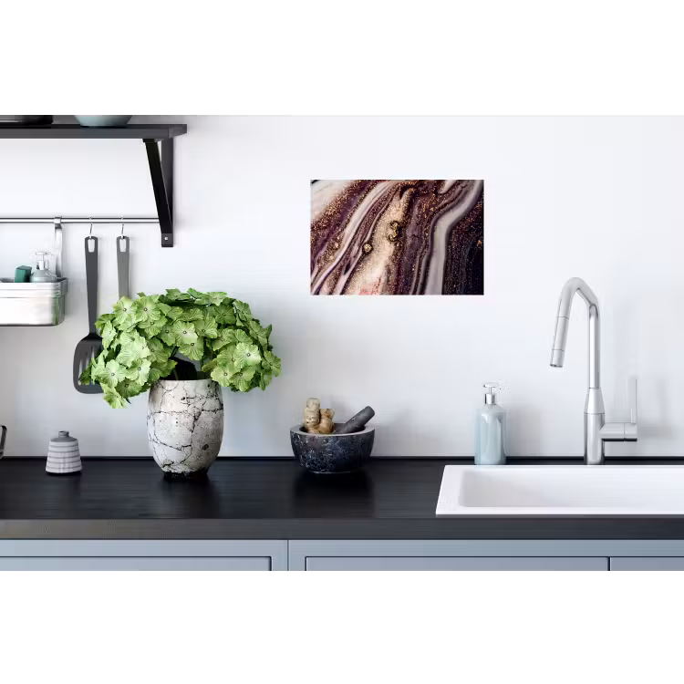 Marmer - Roze - Goud - Glitter - Marmerlook Muursticker klein -keuken
