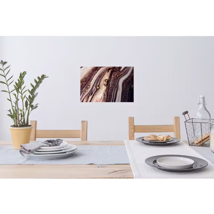 Marmer - Roze - Goud - Glitter - Marmerlook Muursticker klein -eettafel